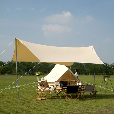 La plata del tubo del hierro cubrió el refugio de Crane Pop Up Beach Cabana Sun de la tela con la cuerda del viento