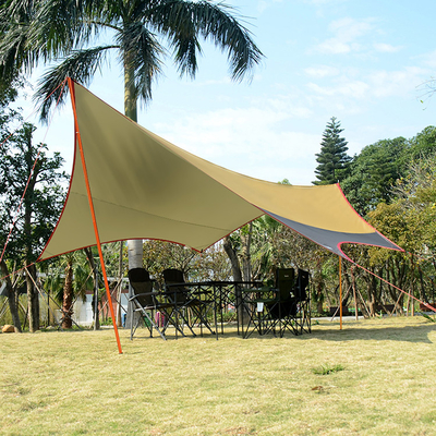 La plata del tubo del hierro cubrió el refugio de Crane Pop Up Beach Cabana Sun de la tela con la cuerda del viento