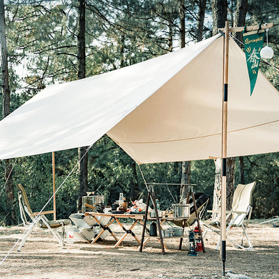 refugio de Sun del toldo de la playa del verano de la familia del tubo del hierro del poliéster 210T con la cuerda del viento