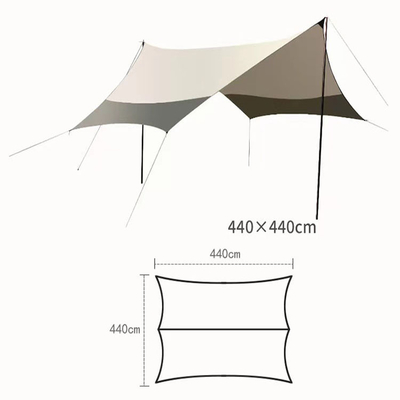 Prenda impermeable de la tienda de refugio de Sun de la tela del toldo de Sun que acampa con la cuerda del viento